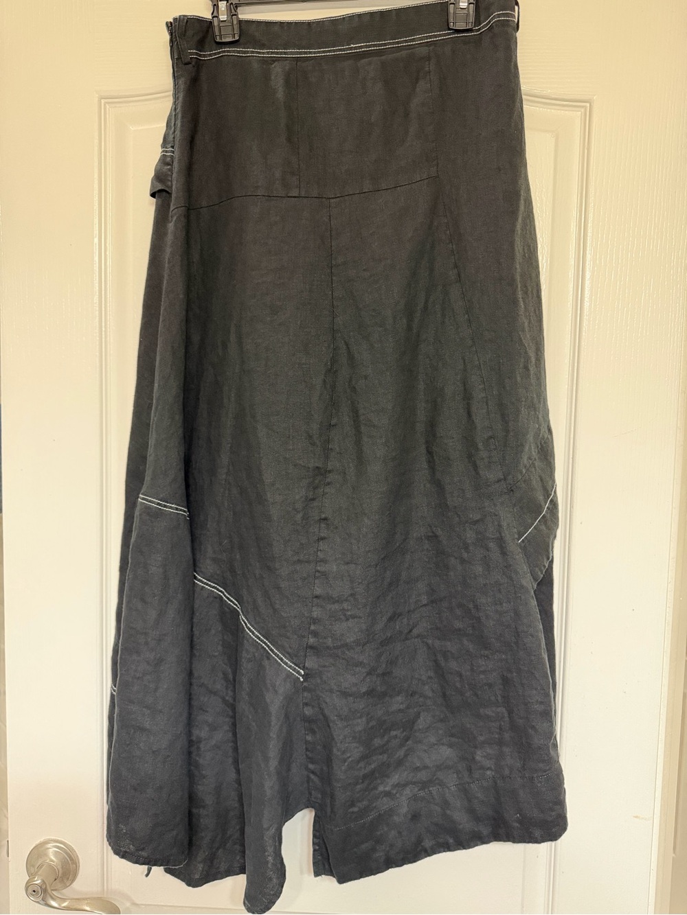 Yaly Couture Black Linen Asymmetric Ruffle Skirt Avant Garde Boho Raw Edge Small - Picture 5 of 9